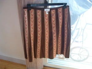 Ann Taylor Loft SILK brown red pleats Skirt knee length size 10 WOMAN MINT - Picture 1 of 4