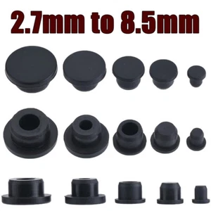 2.7~8.5mm Black Silicone Rubber Hole Plugs Push In Compression Stem Bumper Cover - Picture 1 of 25