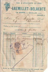 Alte Rechnung Gremillet-Delacôte à La Baffe 1930 alte französische Rechnung Bill - Bild 1 von 2