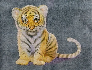 "Estampado en papel de aluminio Dufex - Tiger Cub - tamaño 6"" x 8" - Imagen 1 de 1
