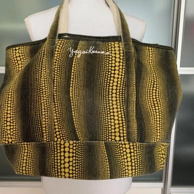Yayoi Kusama x UNIQLO Black Tote Bag Yellow Dot from Japan - Image 1 of 4