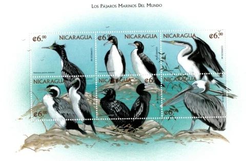 Nicaragua 1999 - Animals - Birds - Sheet of 6 stamps - Scott #2274 - MNH Cover