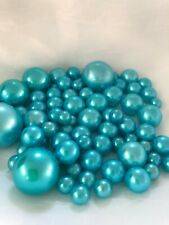 Turquoise Blue Vase Filler Pearls, Floating Pearl Centerpiece, table Scatter