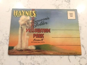 Vintage Yellowstone National Park Haynes Souvenir Folder Foldout Postcard - Picture 1 of 12