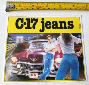 Pegatina fotográfica vintage C-17 C17 JEANS autocollant NOS publicidad promoción años 80 - Imagen 1 de 3