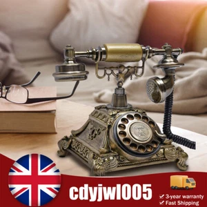 Antyczny telefon biurko telefon styl europejski staromodny obrotowy telefon z tarczą UK - Zdjęcie 1 z 18
