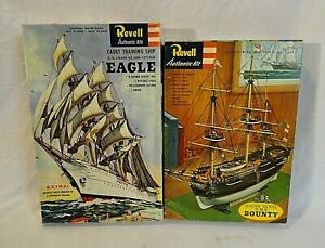 LOOK! OLD REVELL "EAGLE" COAST GUARD CUTTER & H.M.S. "BOUNTY" MODEL SHIP KITS!