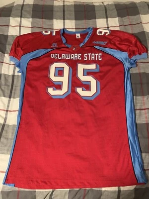 Russell Athletic Delaware State Hornets Tyron Hurst Football Jersey MEAC Red 5XL - Image 1 of 4