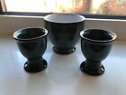 Denby Greenwich: 2 Flared Egg-cups and a Sugar Bowl