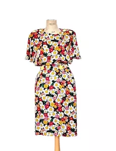 Vestido Floral Yves Saint Laurent Primavera Verano 1992 Talla 42/L - Imagen 1 de 11