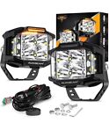 AUXBEAM 4'' 92W Side Shooter LED Cube Pods Off Road Driving Lamps Work Light Bar