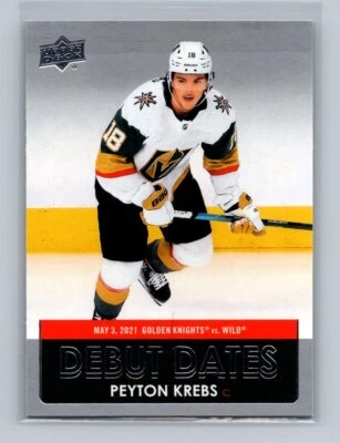 2021-22 UD Series 1 Debut Dates  #DD-14 Peyton Krebs Vegas Golden Knights - Image 1 of 2