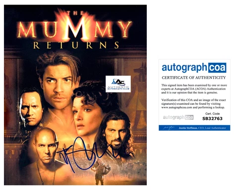 BRENDAN FRASER AUTOGRAPH SIGNED 8x10 PHOTO THE MUMMY RETURNS ACOA Cover