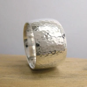 Solid 925 Sterling Silver Hammer Dome Ring Stackable Ring Handmade Ring All Size - Picture 1 of 5