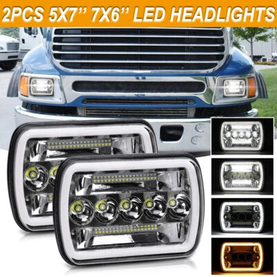 Pair 7x6'' 5x7'' LED Headlights Hi/Lo DRL For Sterling Commercial Truck LT9500 - Image 1 of 4