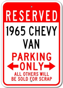 Custom 1965 65 CHEVY VAN Parking Sign Personalized Chevrolet Garage Plaque Decor - Picture 1 of 1