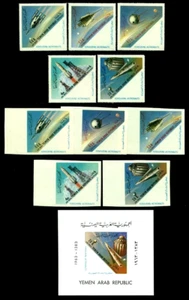 Yemen 1963 Satellite,Saturn,Rocket,Spaceship,M.316-0,Bl.19,MNH,CV=$75 - Picture 1 of 1