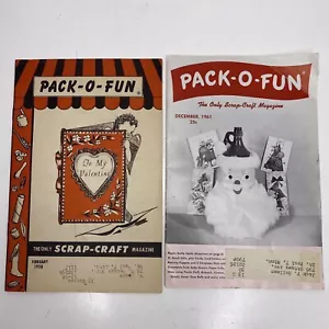Pack-O-Fun Set of 2 Vintage Feb 1958 & Dec 1961 The Only Scrap-Craft Magazine - Foto 1 di 8