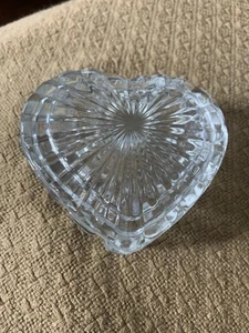 Vintage Glas Kristall Schmuck Herzform Schmuck Ohrring Box - Bild 1 von 8