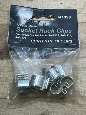 De colección NOS SEARS Craftsman 1/2" Drive Socket Rack Rack Rack Clips Metal 10 piezas 41338 EE. UU. Foto 1 de 2