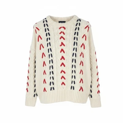 Gant Chunky Cable C-Neck Herren Pullover XL Creme Wolle Strick Dick RRP299 - Bild 1 von 4