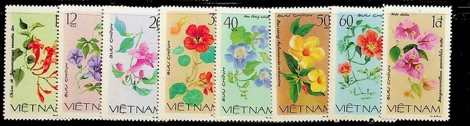 NORTH VIETNAM Sc 1098-1105 NH ISSUE OF 1980 - FLOWERS - (CO25) - Image 1 of 1