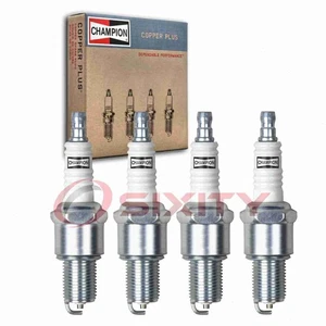 4 pc Champion Copper Plus Spark Plugs for 1977-1988 Porsche 924 2.0L 2.5L L4 ph - Picture 1 of 5
