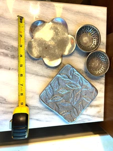 Pewter Candle Tray Holders , 2 Sm "bowls" - Bild 1 von 4