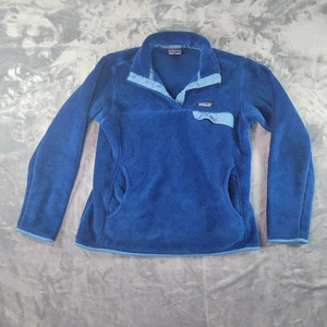 Chaqueta polar Patagonia Polartec con cremallera en cuarto azul grande para mujer - Imagen 1 de 6