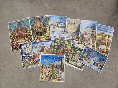 (12) Lot Vtg German Christmas Advent Calendars Stuttgart-Rohr (10) Unbranded (2) - Image 1 of 4