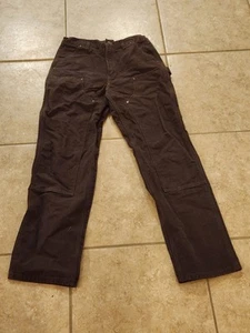 Pantalones Carhartt Para Hombres B194 DKB Doble Rodilla Edredón Forrado Aislado Trabajo Marrón 32x34 - Imagen 1 de 5