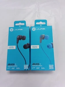 JLab JBuds 2 Signature Earbuds Black&Blue Noise Isolation 3 Size Tips Comfort - Picture 1 of 2
