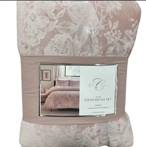 Charisma Pink King Velvet Floral Comforter Set New 108”x96” - Picture 1 of 5