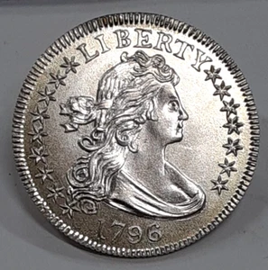 Galleria Mint Made Edizione del 1796 Busto Drappeggiato Quarto 27MM Souvenir UNC - Foto 1 di 2