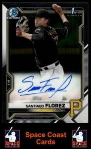 Autógrafos Bowman Chrome 2021 #CPA-SF Santiago Florez Prospect - Imagen 1 de 2