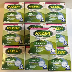 10X Limpiador Dentadura Diario Polident 3 Minutos 400 Comprimidos Antibacteriano Exp 26/27 - Imagen 1 de 6