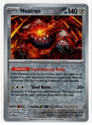 Pokemon Twilight Masquerade Reverse Holo 123/167 Heatran - Image 1 of 2