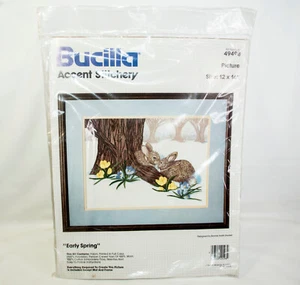 Vintage Bucilla Accent Stitchery Kit Early Spring Bunny Bonnie Smith Disotell - Bild 1 von 6
