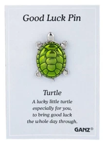 GANZ "Good Luck Pin" TURTLE 1 1/4" x 3/4" Brings Good Luck ALL Day - Picture 1 of 5