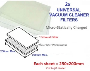 2 Stück Universal Staubsaugerfilter - MIKROSTATISCHER Staubfang 25 x 20 cm passend zugeschnitten - Bild 1 von 3
