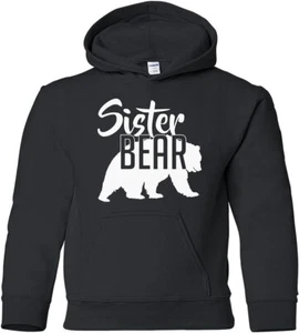 Sister Bear Hoodie Youth Childrens Girls Soft Hoodie Unisex Sweatshirt - Picture 1 of 26