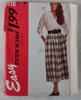 Vintage 90s McCall's Stitch n Save Pattern 6270 Button Front Midi Skirt Blouse - Image 1 of 3