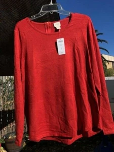 Maglione Chicos "Shirttail Mindy" ARANCIO BRUCIATO super morbido nuovo con etichette taglia 2 - Foto 1 di 5