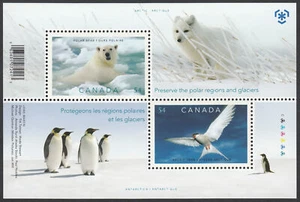 POLAR BEAR = ARCTIC TERN & FOX = Souvenir sheet of 2 Canada 2009 #2327b MNH - Picture 1 of 1