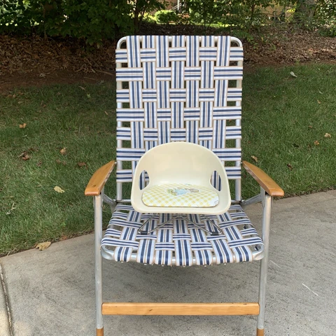 Cosco Vintage Mid Century Modern Adjustable Off-white Child's Booster Seat/Chair Cover