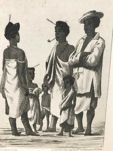 Orig. 19thC "Types de Gabonnais (Senegal)" Engraving L. Paris / A. Cadart - Picture 1 of 10