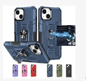 Shockproof Case For iPhone 16 15 14 13 12 11 Pro Max Ring Holder Hybrid Cover - Picture 1 of 19