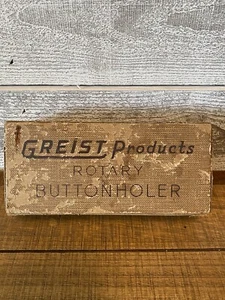 Sewing Greist Products Rotary Button Holer in Original Box Templates Vintage - Picture 1 of 2