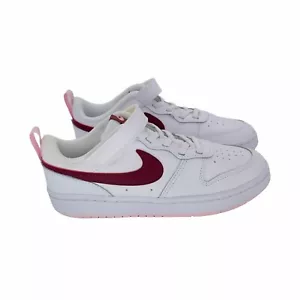 🤩Nike Size 2.5 Youth Shoes Court Borough Low 2 PSV White Pink BQ5451-120 New - Picture 1 of 9