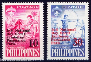 Philippines 1961 MNH 2v, Over Print, Boy Scouts, Camp Fire - Picture 1 of 1